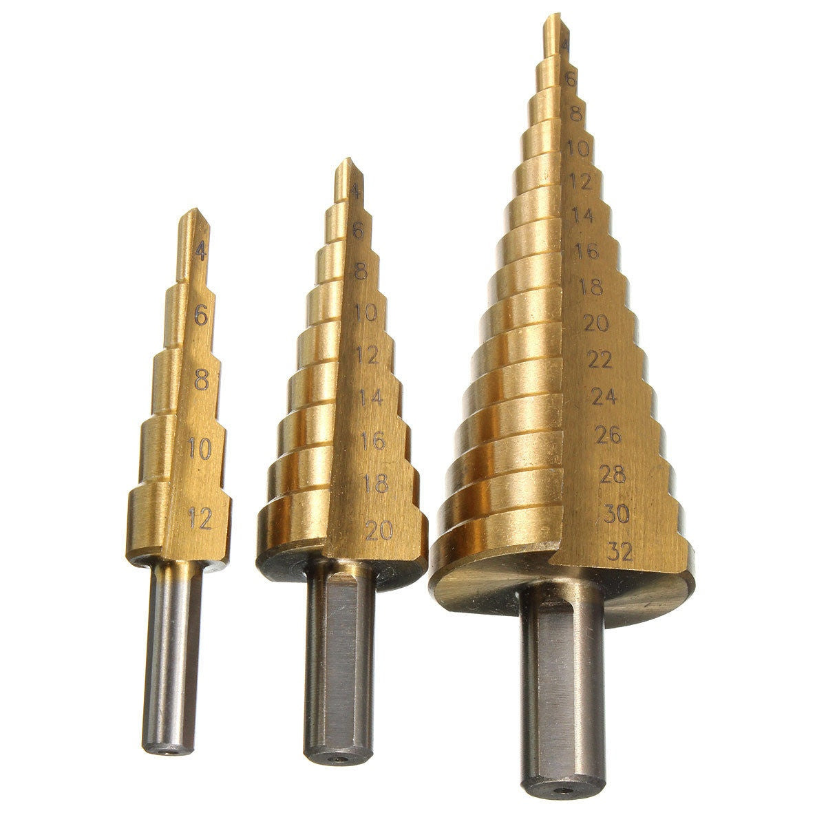 STEP DRILL BITS FOR HOLE ENLARGEMENT | 4-32 MM | 3 PCS. (EB-4345)