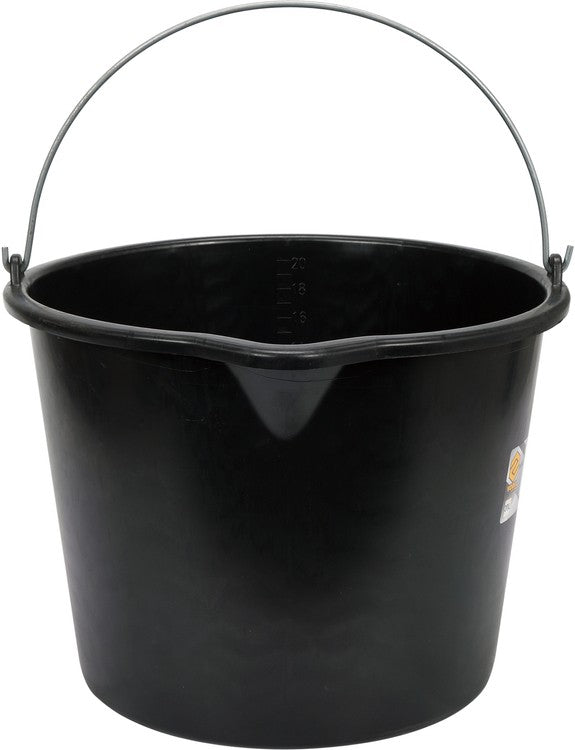 CONSTRUCTION BUCKET BLACK | WITH SPOUT | 20L (06382)