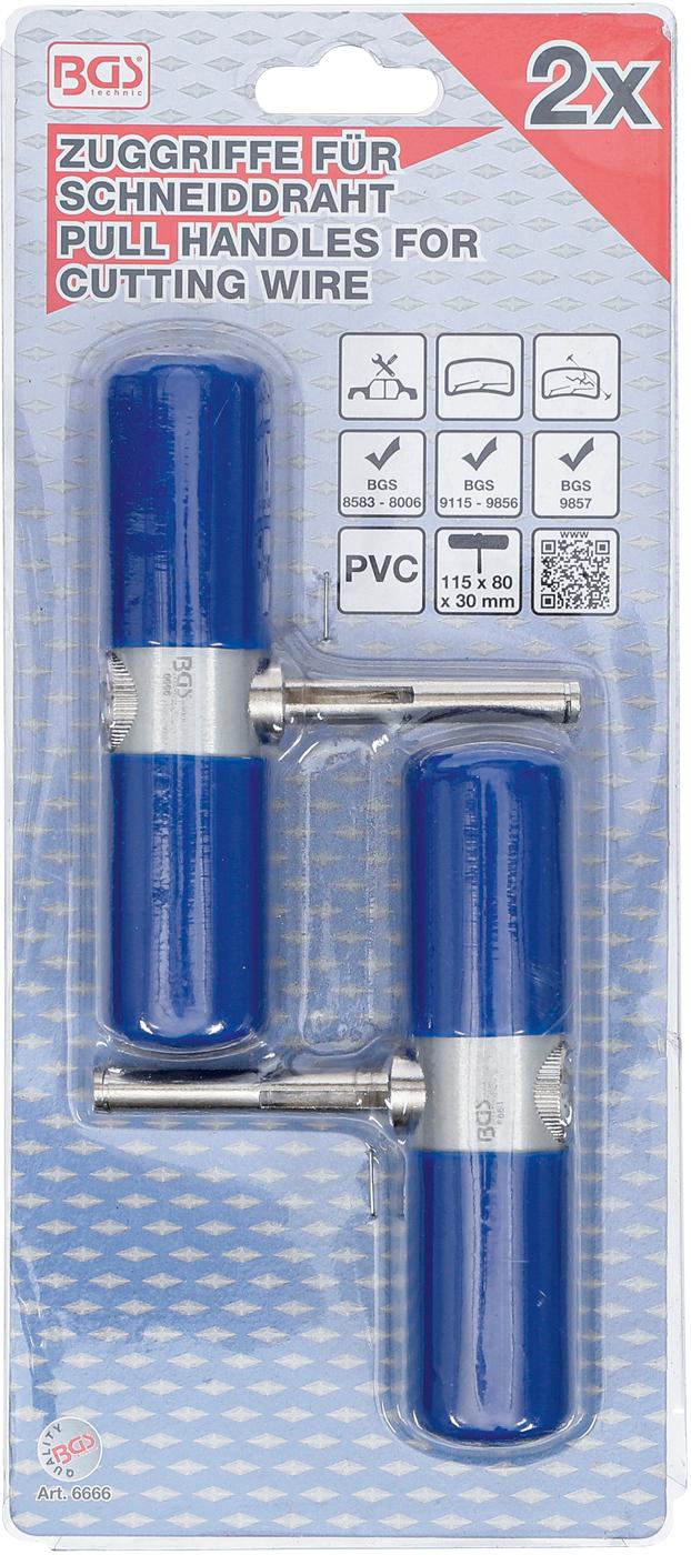 PULL HANDLES FOR WINDSCREEN CUTTING WIRE | 2 PCS. (6666)