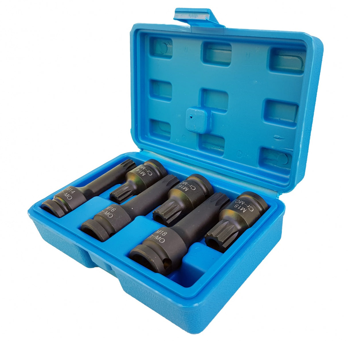 IMPACT BIT SET | WITH HOLE | 12.5 MM (1/2") | SPLINE (XZN) | 6 PCS. (S1121)