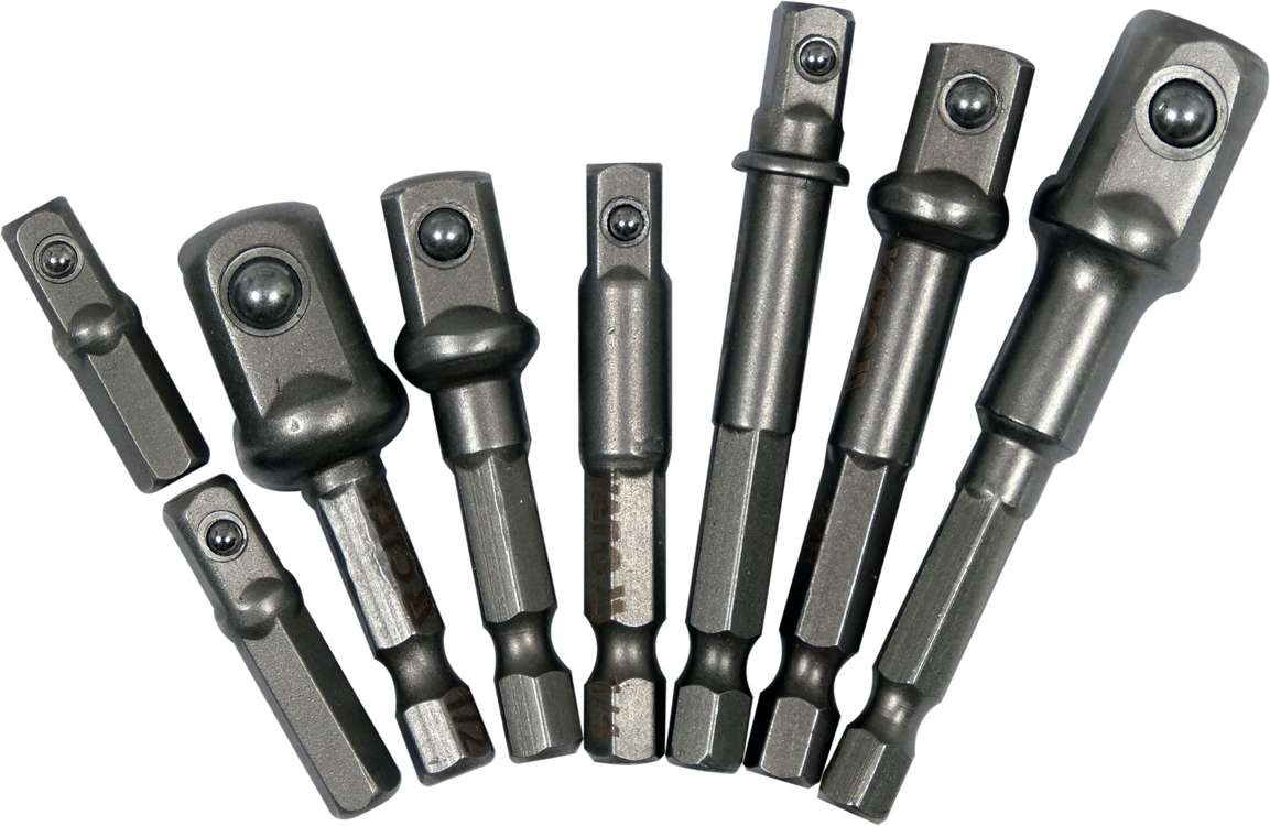 8PCS SOCKET ADAPTER HEX SHA 1/4, 3/8,1/2 (YT-04639)