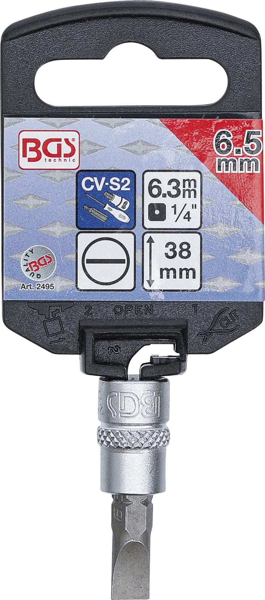 BIT SOCKET | 6.3 MM (1/4") DRIVE | SLOT SL 6.5 MM (2495)