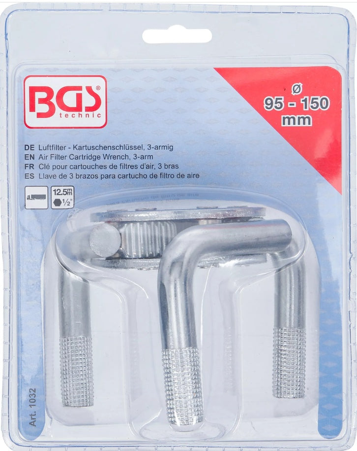 AIR FILTER CARTRIDGE WRENCH, 3-ARM | FOR CARTRIDGES Ø 95 - 150 MM (1032)