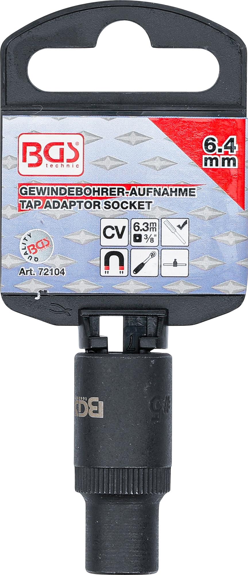 TAP ADAPTOR SOCKET | 10 MM (3/8") DRIVE | 6.4 MM (72104)