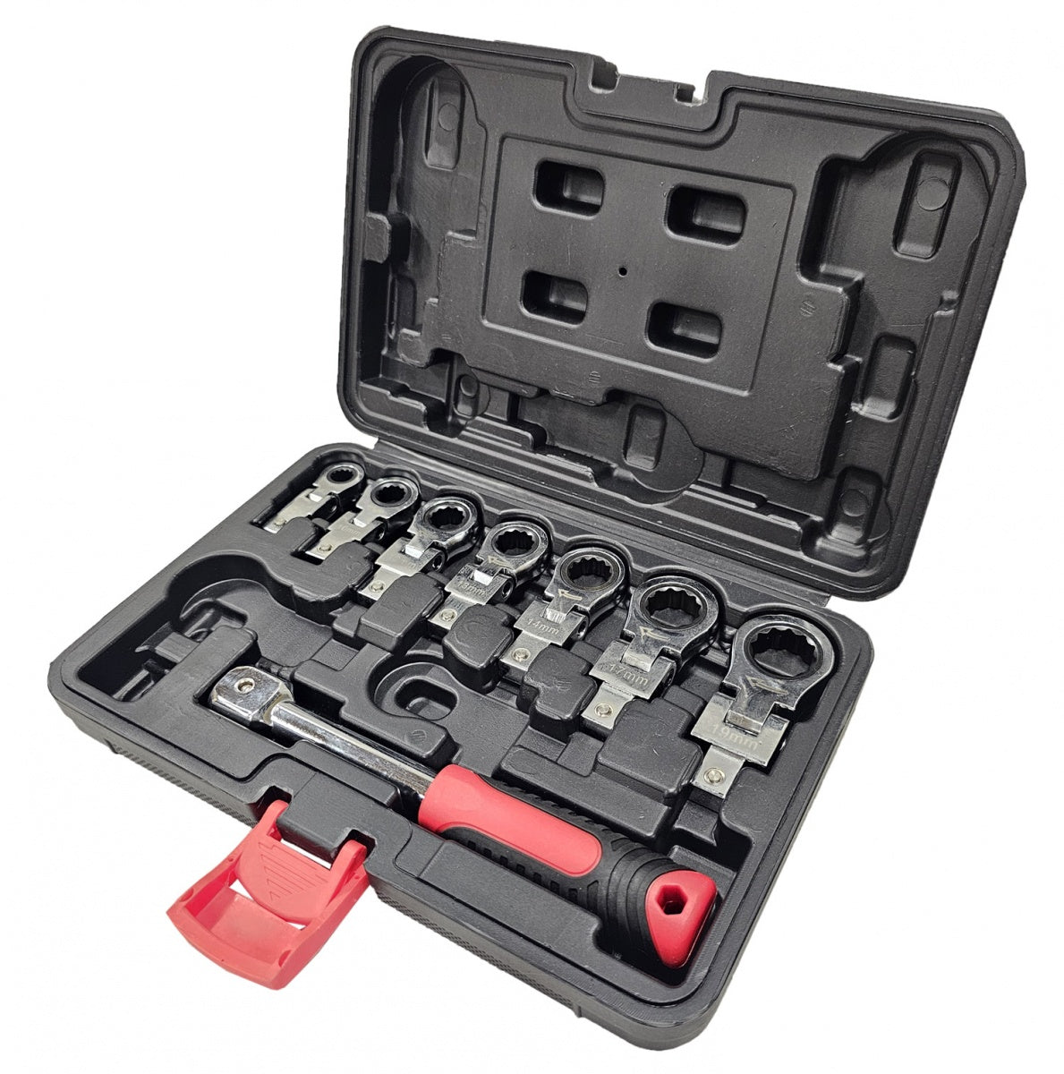 SET OF INSERTED WRENCHES | SWIVEL HEAD | RATCHETING | 8 - 19 MM | 8 PCS. (RW8SA)