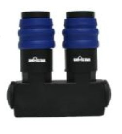 AIR DISTRIBUTOR WITH 2 SOCKETS STRAIGHT 1/4" (TSC-2)