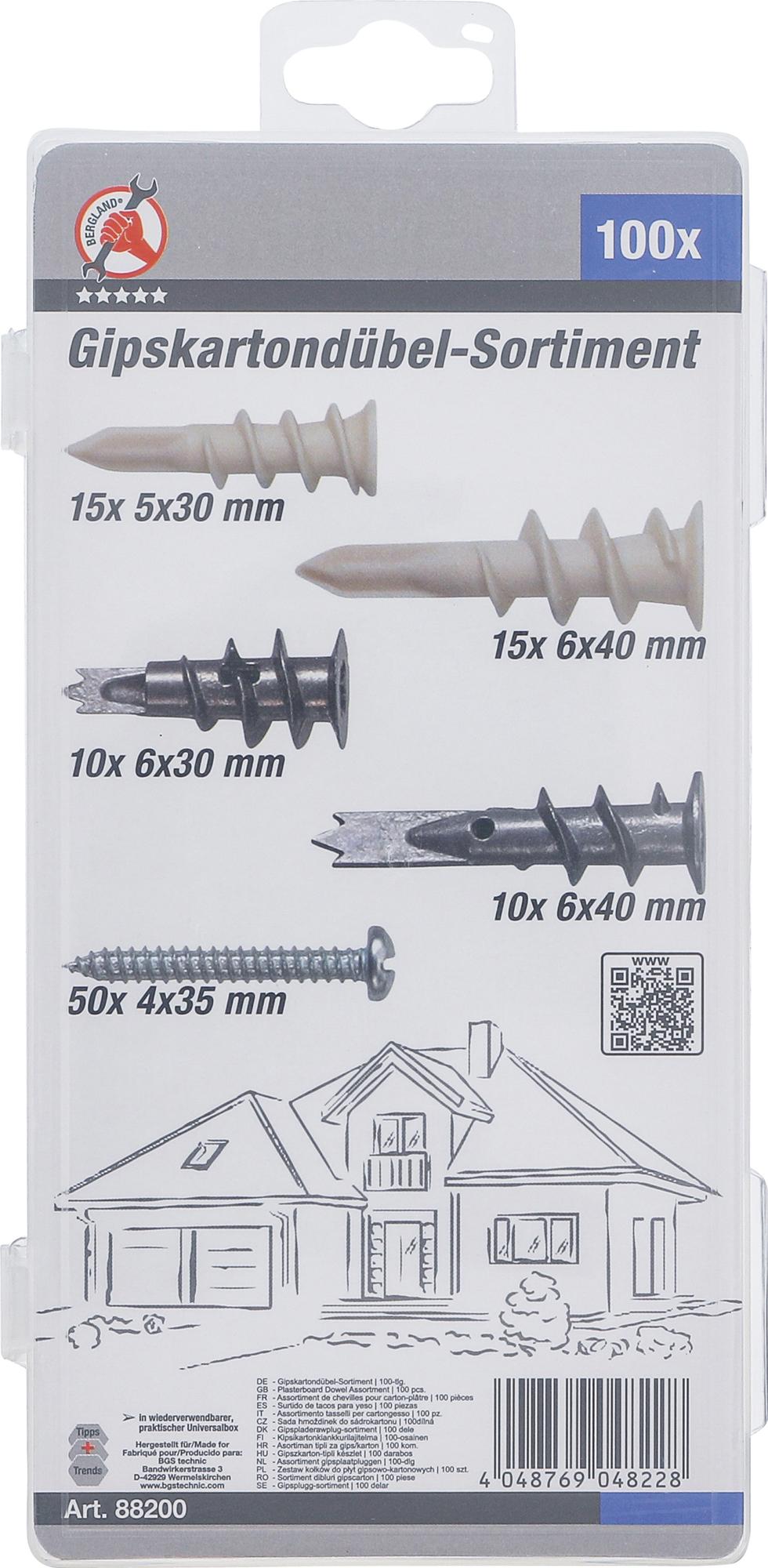 PLASTERBOARD DOWEL ASSORTMENT | 100 PCS. (88200)