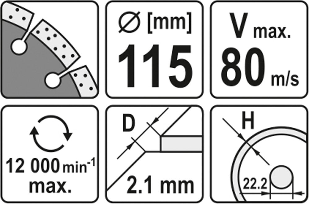 DIAMOND BLADE SEGMENTED - HS 115 (YT-6002)
