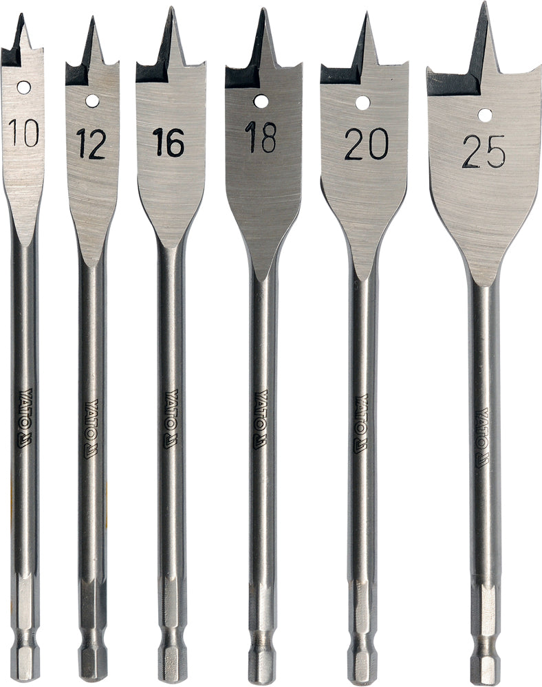 FLAT WOOD DRILL BIT SET 6PCS 10-25MM (YT-3258)