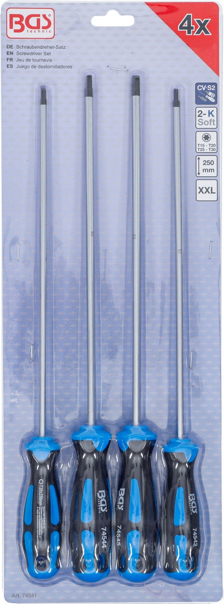 SCREWDRIVER SET | EXTRA LONG | T-STAR (FOR TORX) | T15 - T30 | 4 PCS. (74541B)