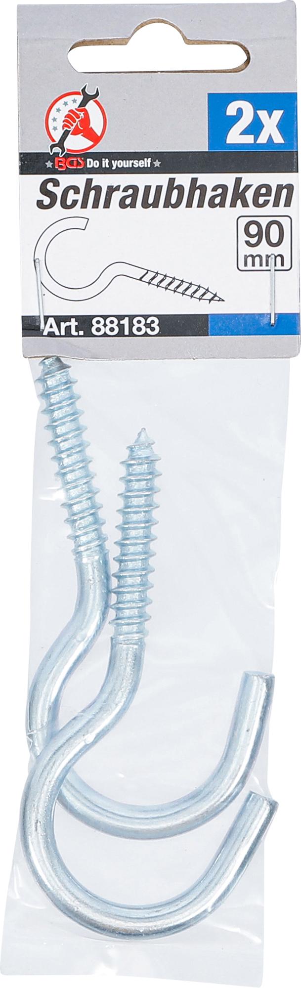 SCREW HOOKS | 90 MM | 2 PCS. (88183)