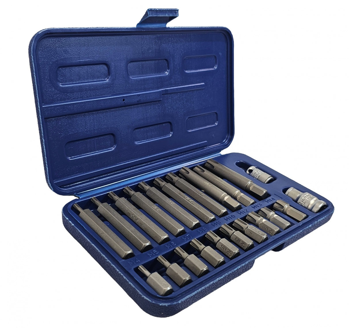 BIT SET | 10 MM (3/8") THICKNESS | SPLINE (RIBE) | 22 PCS. (RB21S)