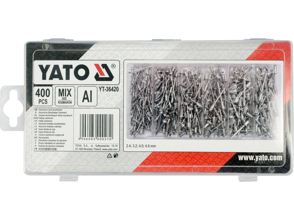 400 PCS BLIND RIVETS ASSORTMENT (YT-36420)