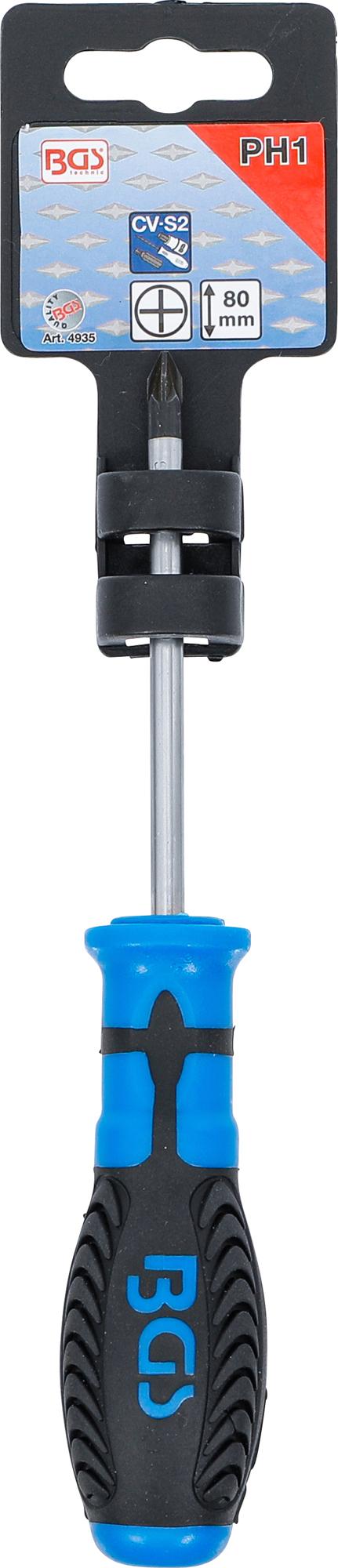 SCREWDRIVER | CROSS SLOT PH1 | BLADE LENGTH 80 MM (4935)