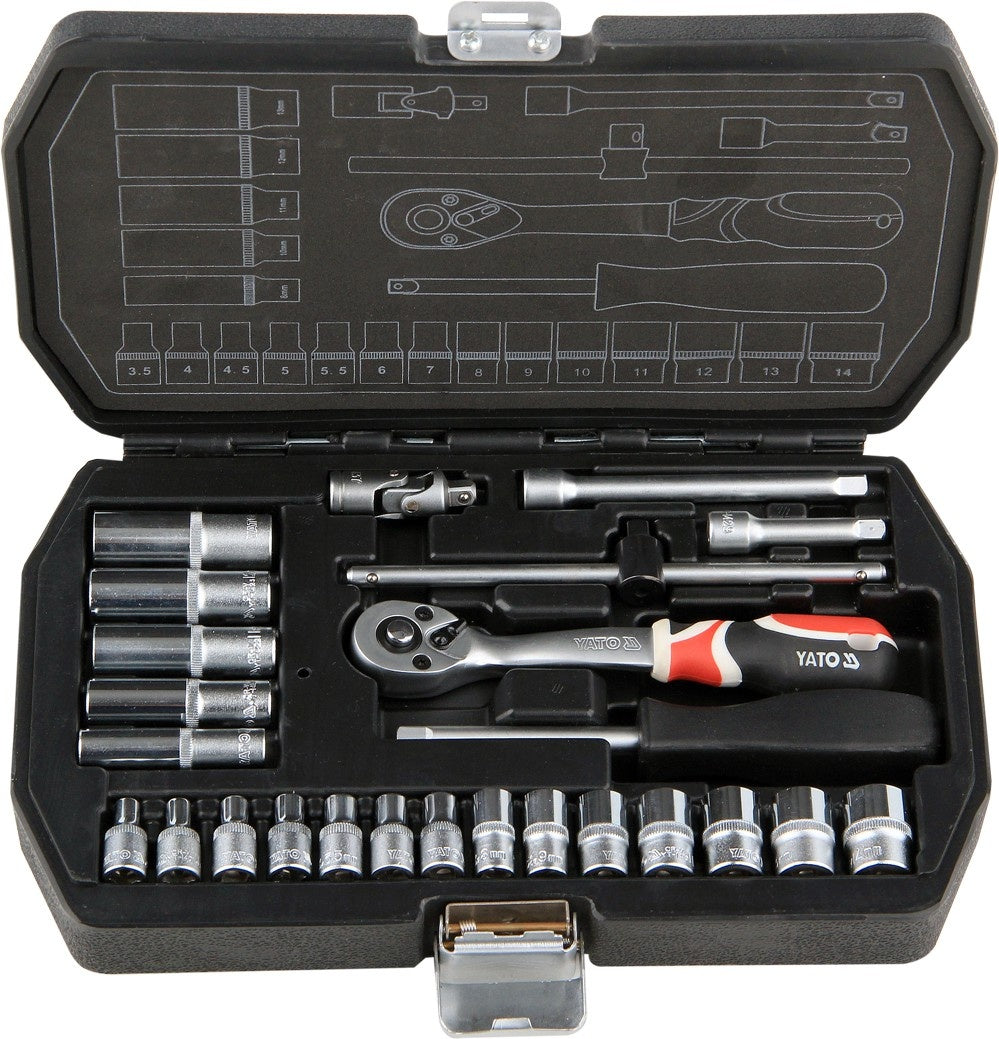SOCKET SET 1/4" 25PCS (YT-14461)