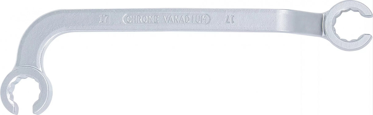 DOUBLE RING SPANNER, OPEN | FOR DIESEL INJECTOR PIPES | 17 MM (8291)