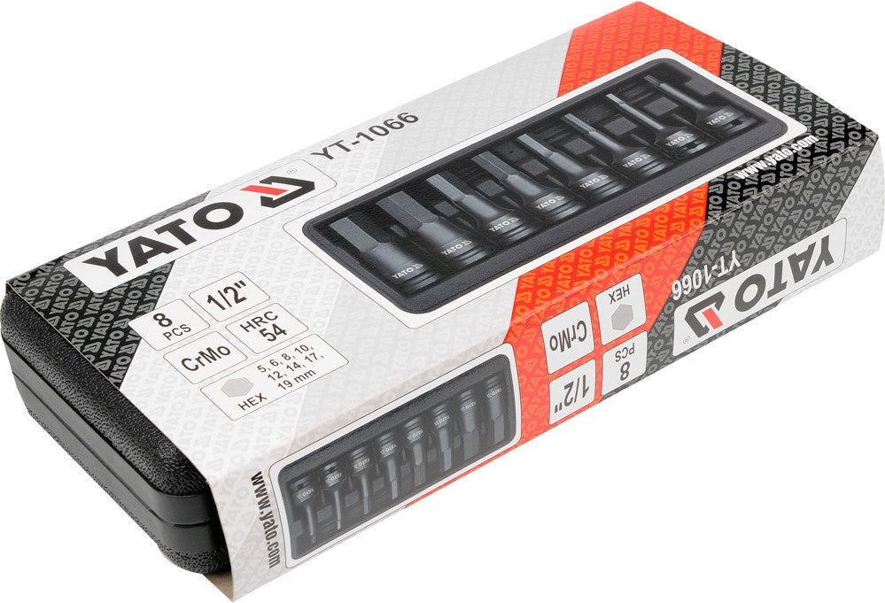 IMPACT BIT SOCKET SET HEX 8PCS 1/2" (YT-1066)