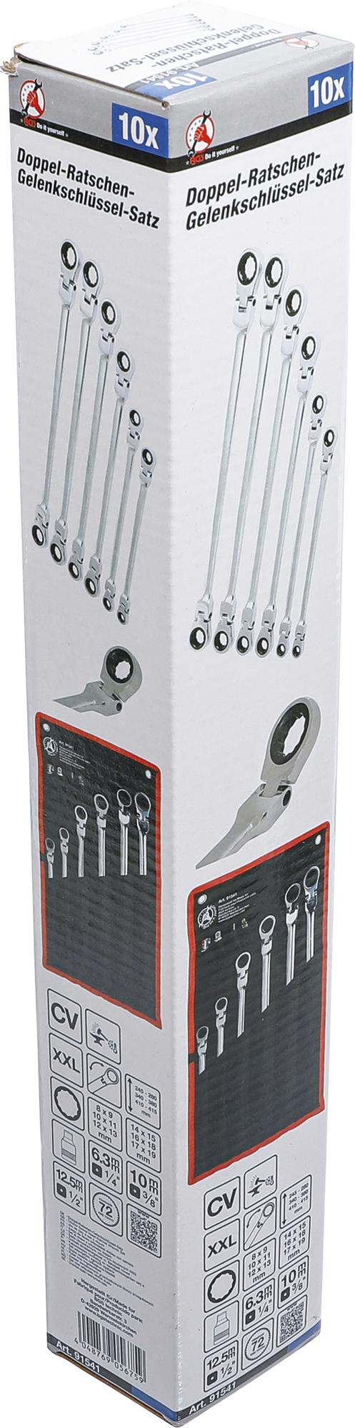 DOUBLE SWIVEL HEAD RATCHET WRENCH SET | 8 - 19 MM | 10 PCS. (91541)