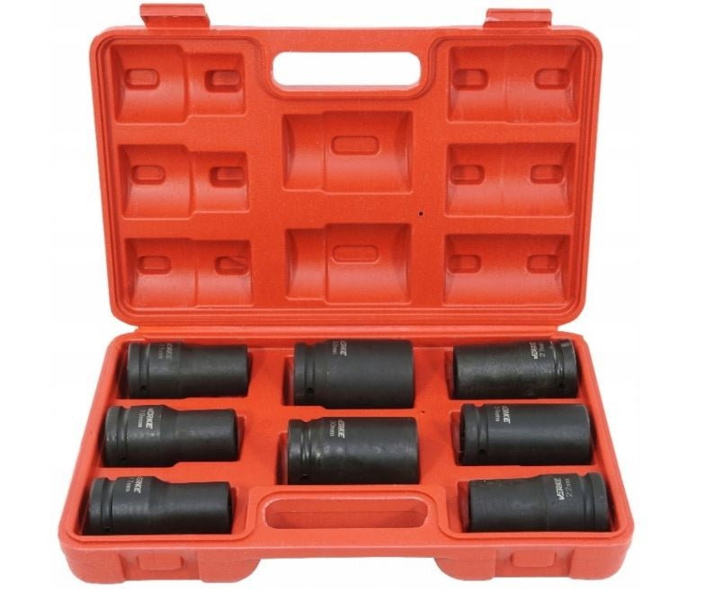 LONG IMPACT SOCKET SET | 20 MM (3/4") | 24 - 38 MM MM | 8 PCS. (SK3409)