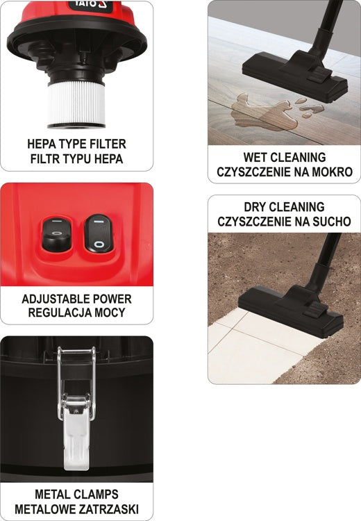 VACUUM CLEANER 70L 2400W WET/DRY (YT-85710)
