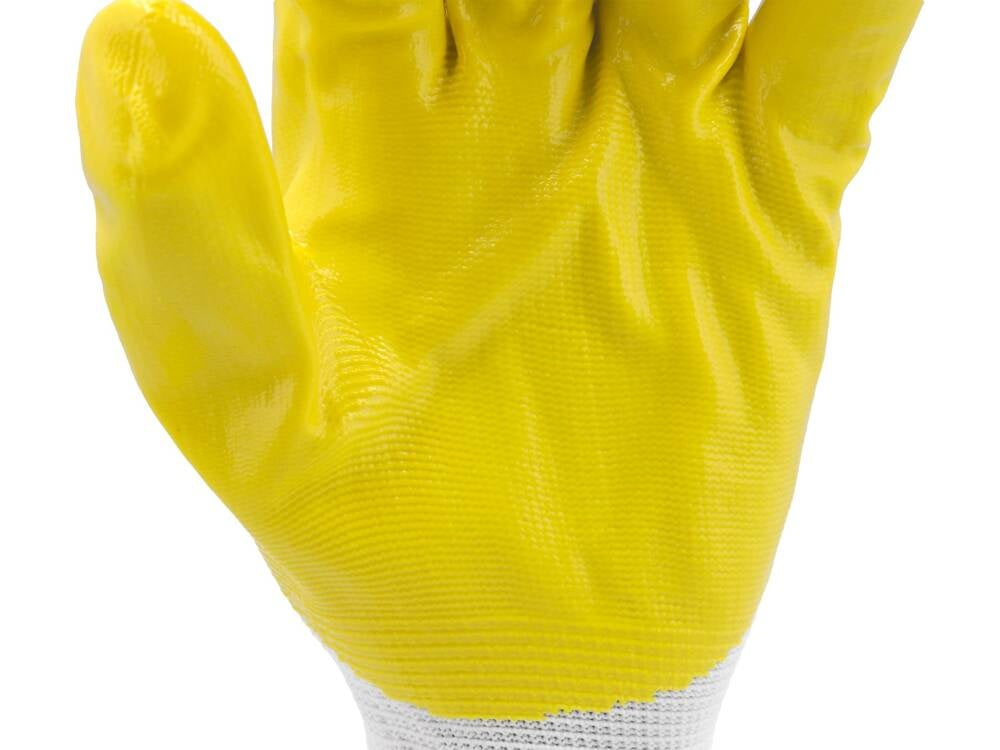 WORKING GLOVES POLYEST/NITR. YELLOW S.9' (YT-7480)