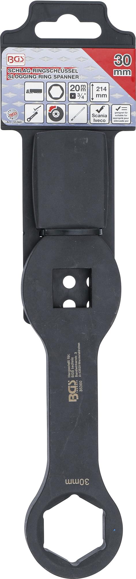 SLOGGING RING SPANNER | HEXAGON | WITH 2 STRIKING FACES | 30 MM (35360)