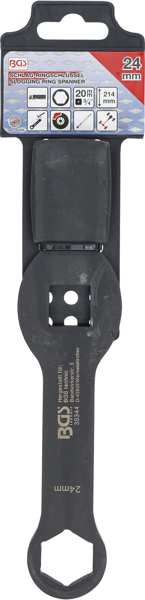 SLOGGING RING SPANNER | HEXAGON | WITH 2 STRIKING FACES | 24 MM (35344)