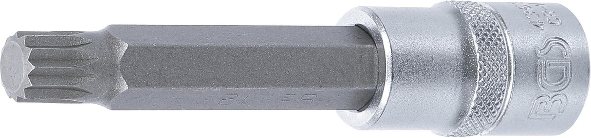 BIT SOCKET | LENGTH 100 MM | 12.5 MM (1/2") DRIVE | SPLINE (FOR XZN) | M12 (4363)