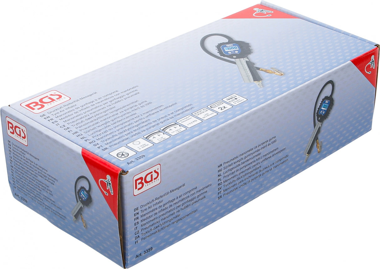 TYRE INFLATOR WITH PRESSURE GAUGE | DIGITAL | 0 - 16 BAR (3359)