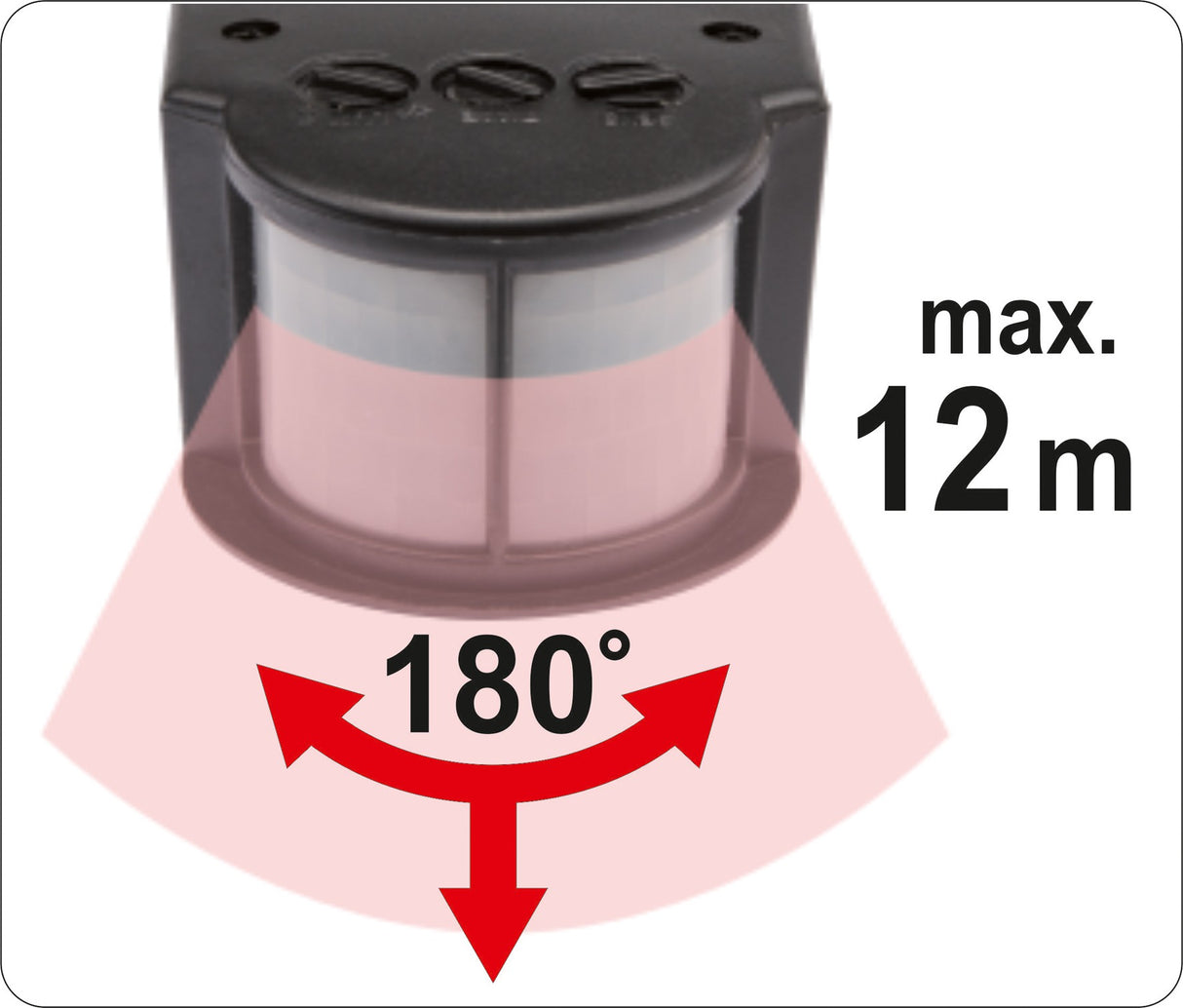 MOTION SENSOR PIR IP44 BLACK (83122)