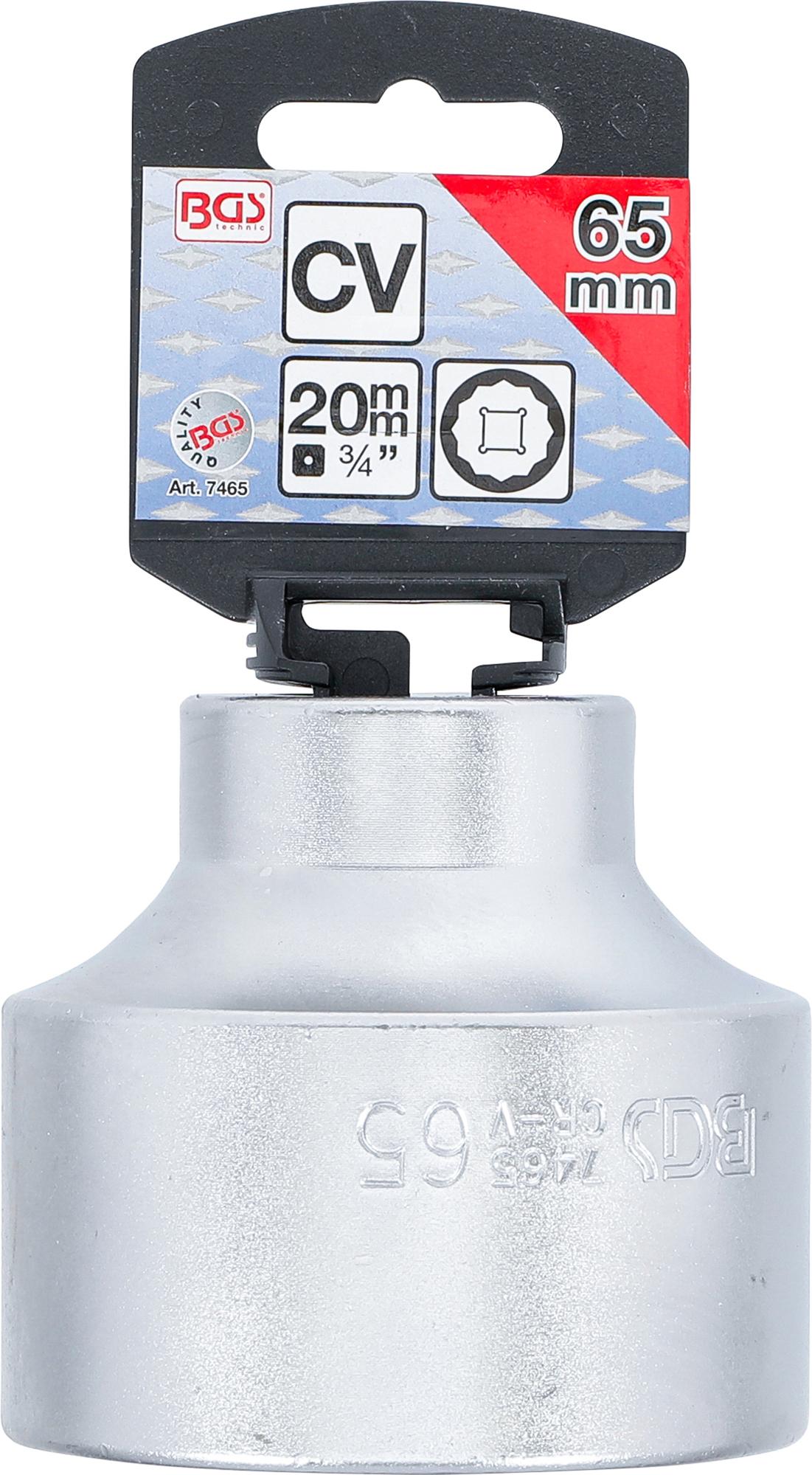 SOCKET, 12-POINT | 20 MM (3/4") DRIVE | 65 MM (7465)