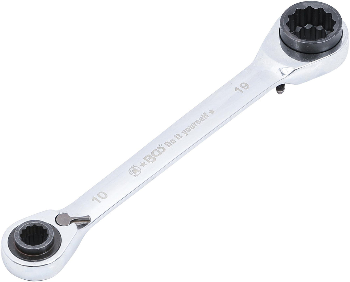 DOUBLE ENDED RATCHET WRENCH | 4-IN-1 | 10 X 13-17 X 19 MM (30007)