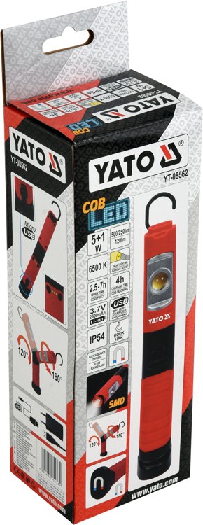 WORK LAMP RECHARGEABLE FLEXIBLE | 5W COB, 500LM + 120LM (YT-08562)