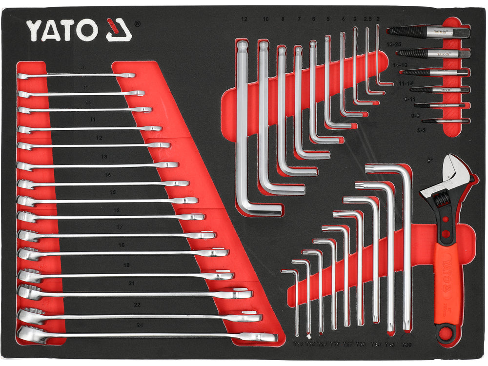 TOOL CASE: COMBINATION WRENCHES | HEX KEYS | SCREW EXTRACTORS | 41 PCS (YT-55492)