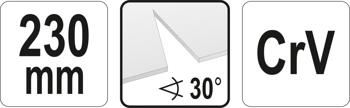 SHEET METAL SHEARS | FOR FORMING TRIANGULAR CUT 30° ANGLE | 230 MM (YT-18970)