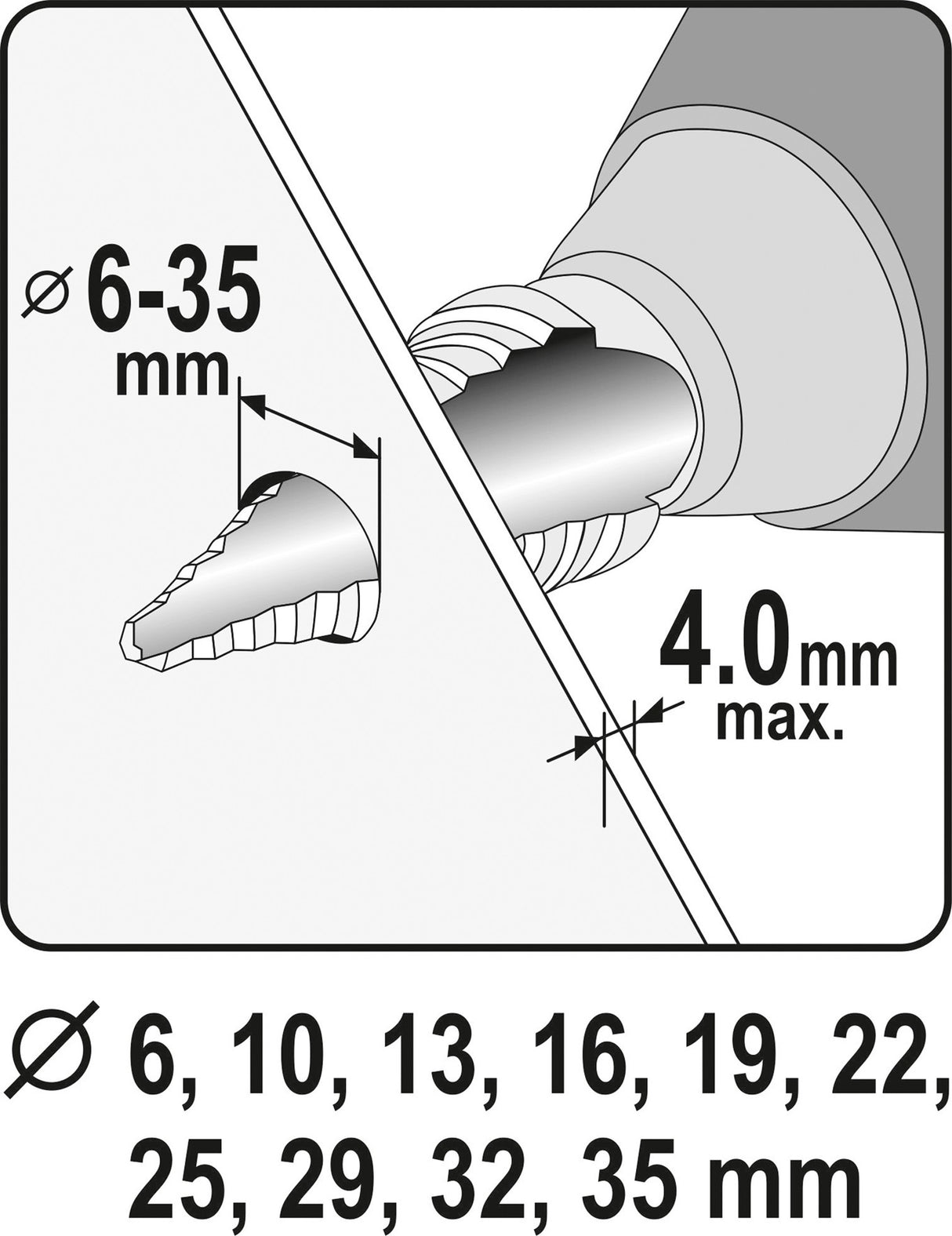 STEP DRILL 6-35MM (YT-44739)