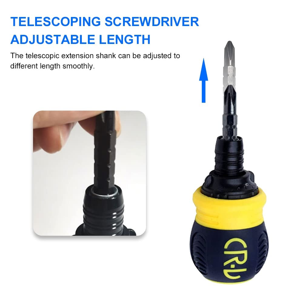 MULTIFUNCTIONAL TELESCOPIC RATCHETING SCREWDRIVER | SHORT | SET | 12 PCS. (RS12S)
