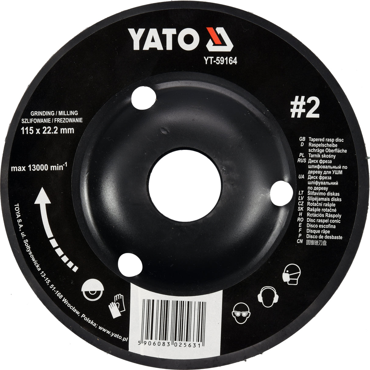 TAPERED RASP DISC 115MM NO2 (YT-59164)