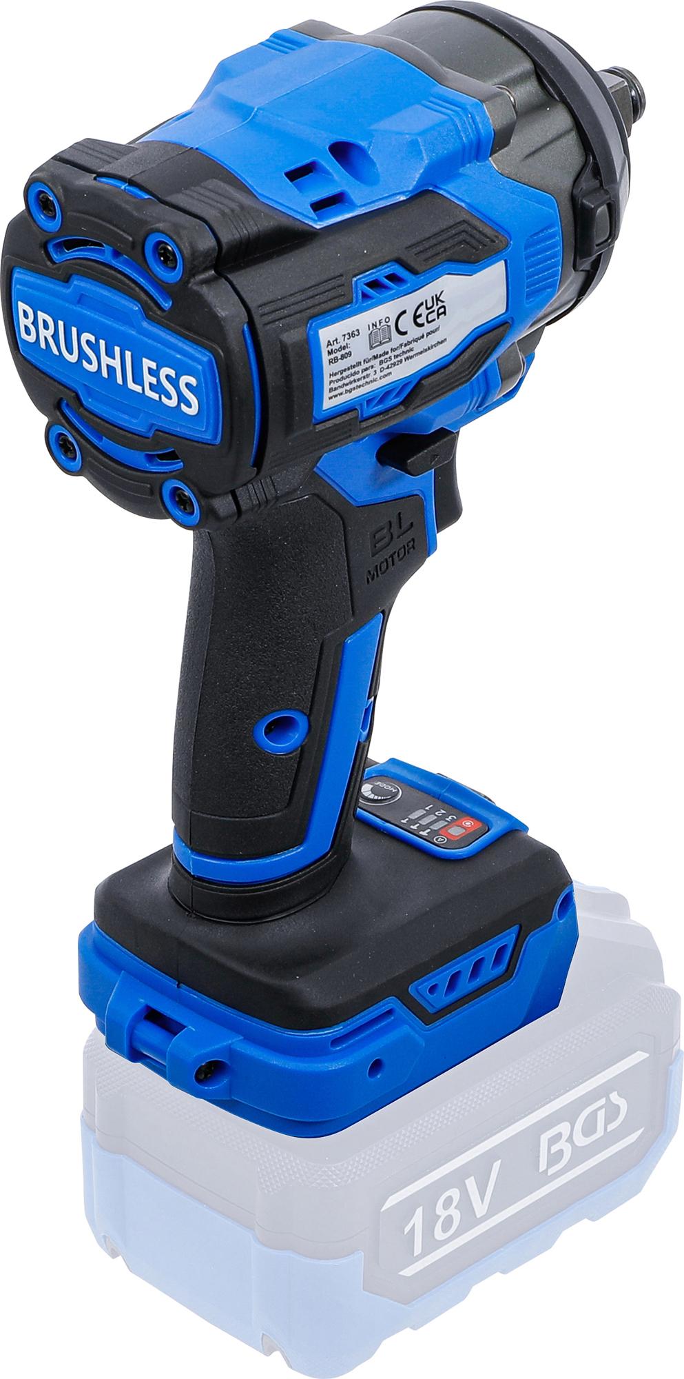 CORDLESS IMPACT WRENCH | BRUSHLESS | 12.5 MM (1/2") | 550 NM | 18 V | WITHOUT RECHARGEABLE BATTERY (7363)