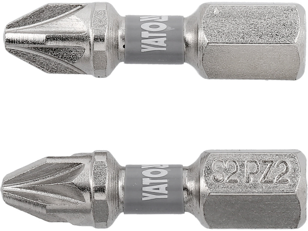 SCREWDRIVER BITS 1/4 25MM PZ2 2 PCS NI (YT-78004)