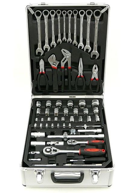 TOOL SET IN ALUMINUM CASE | RATCHETING WRENCHES | WITH WHEELS | 188 PCS. (SK58288)
