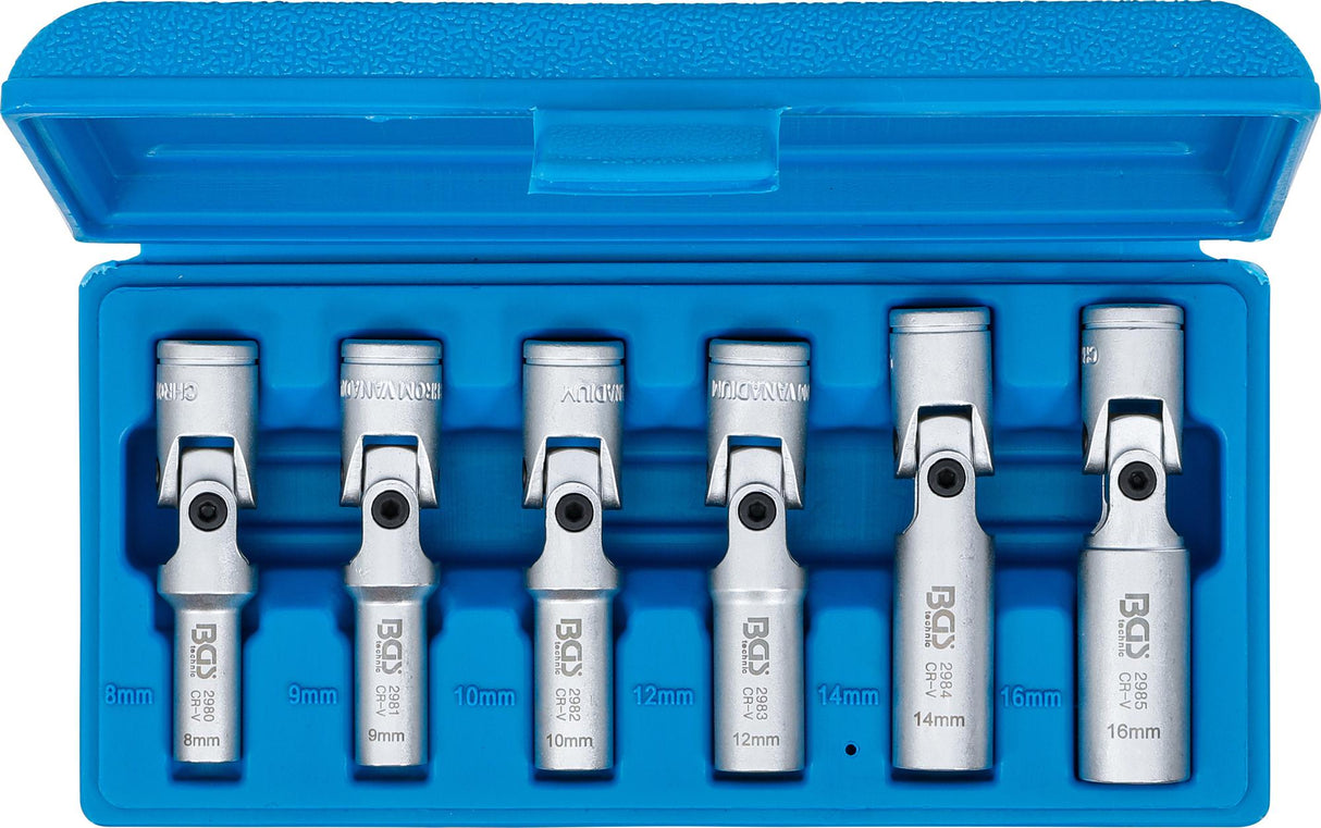 UNIVERSAL JOINT GLOW PLUG SET, HEXAGON | 10 MM (3/8") DRIVE | 8-16 MM | 6 PCS. (2990)