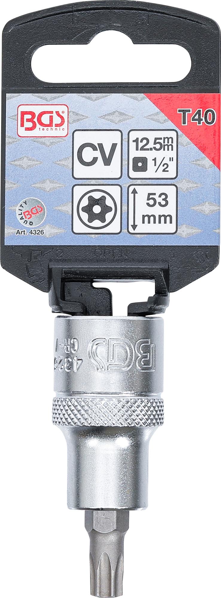 BIT SOCKET | 12.5 MM (1/2") DRIVE | T-STAR TAMPERPROOF (FOR TORX) T40 (4326)
