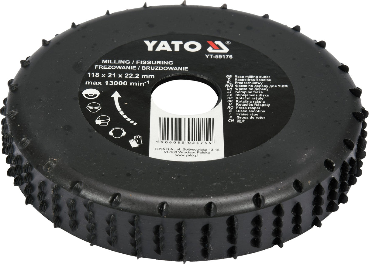 RASP MILLING CUTTER 118MM (YT-59176)