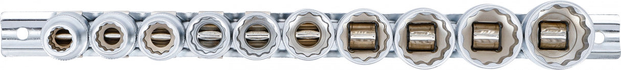 SOCKET SET, 12-POINT | 12.5 MM (1/2") DRIVE | INCH SIZES | 10 PCS. (9114)