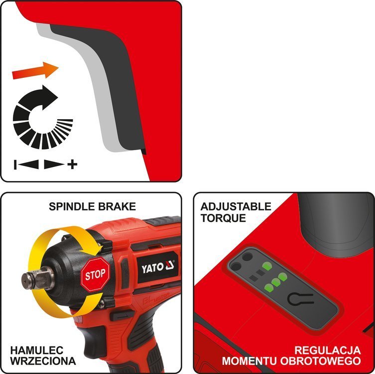 IMPACT SCREWDRIVER BL MOTOR 1/2'' - 3AH (YT-82802)
