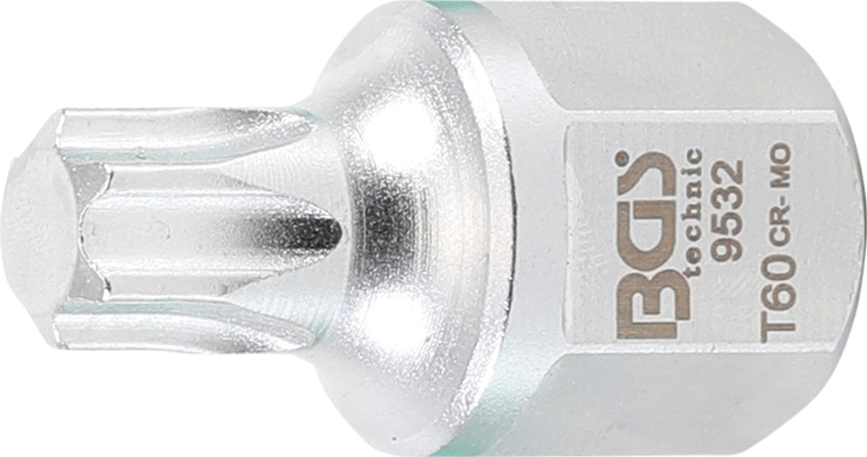 V-RIBBED BELT BIT SOCKET | 12.5 MM (1/2"), EXTERNAL HEXAGON 22 MM | T-STAR (FOR TORX) T60 (9532)