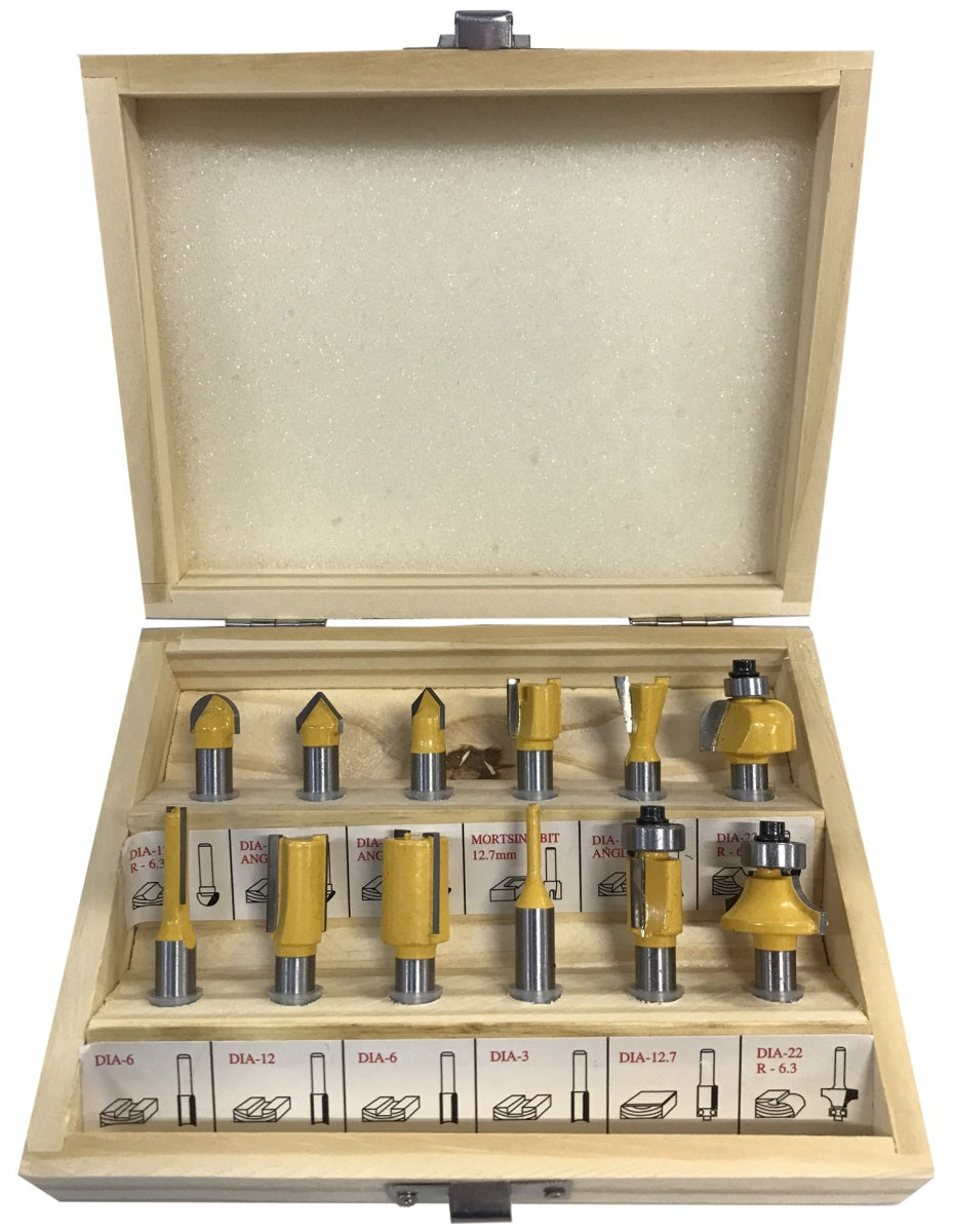 WOOD ROUTER BIT SET | 12 PCS. (SK1636)