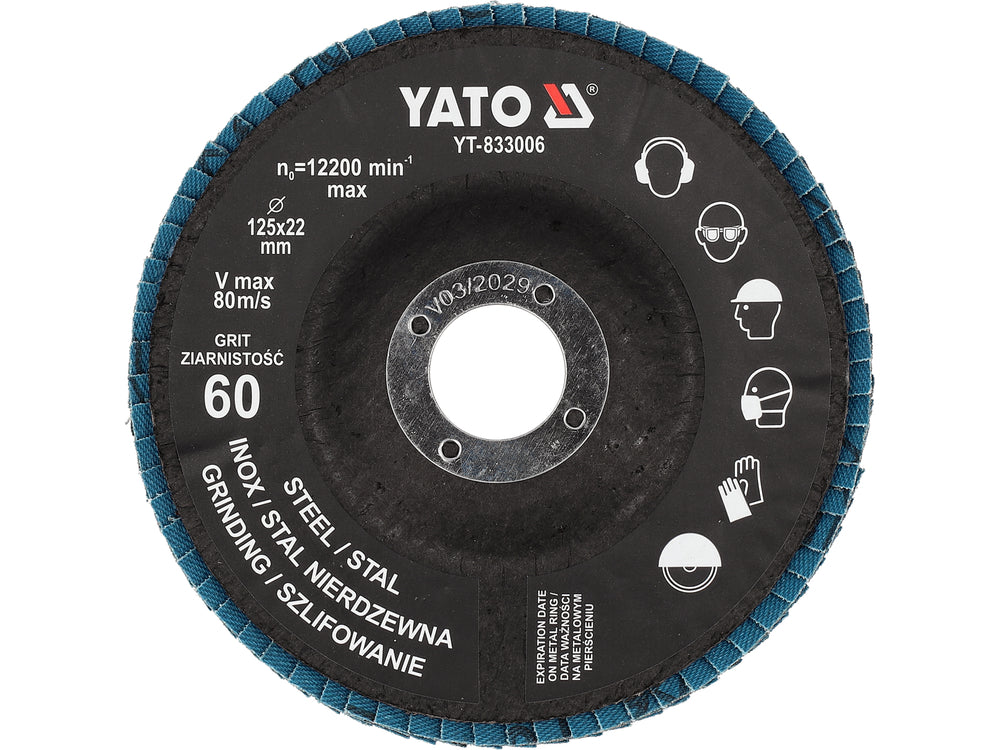 FLAP DISC | 125 MM X 22 | P60 (YT-833006)