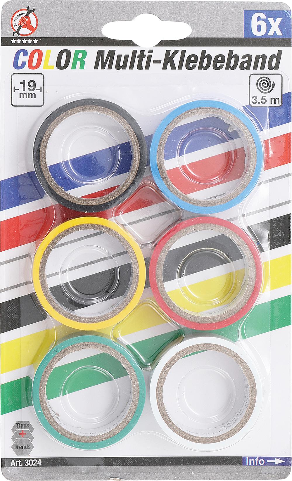 COLOR TAPE ROLL SET | 19 X 3.5 M | 6 PCS. (3024)